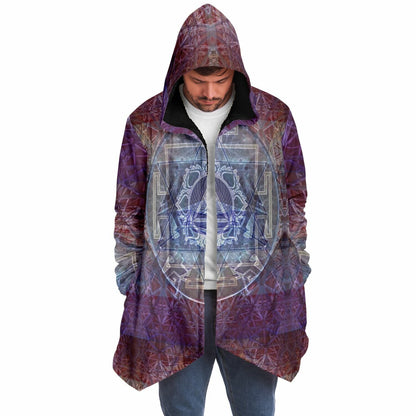 Sacred Violet Cuddle Cloak | Unisex Minky Sherpa Lined Hooded Coat | Women and Mens Festival Coat | Mountain Fashion