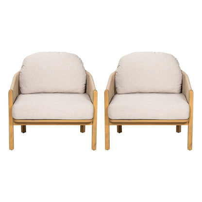 Grotta Outdoor Wood Club Chair Set of 2