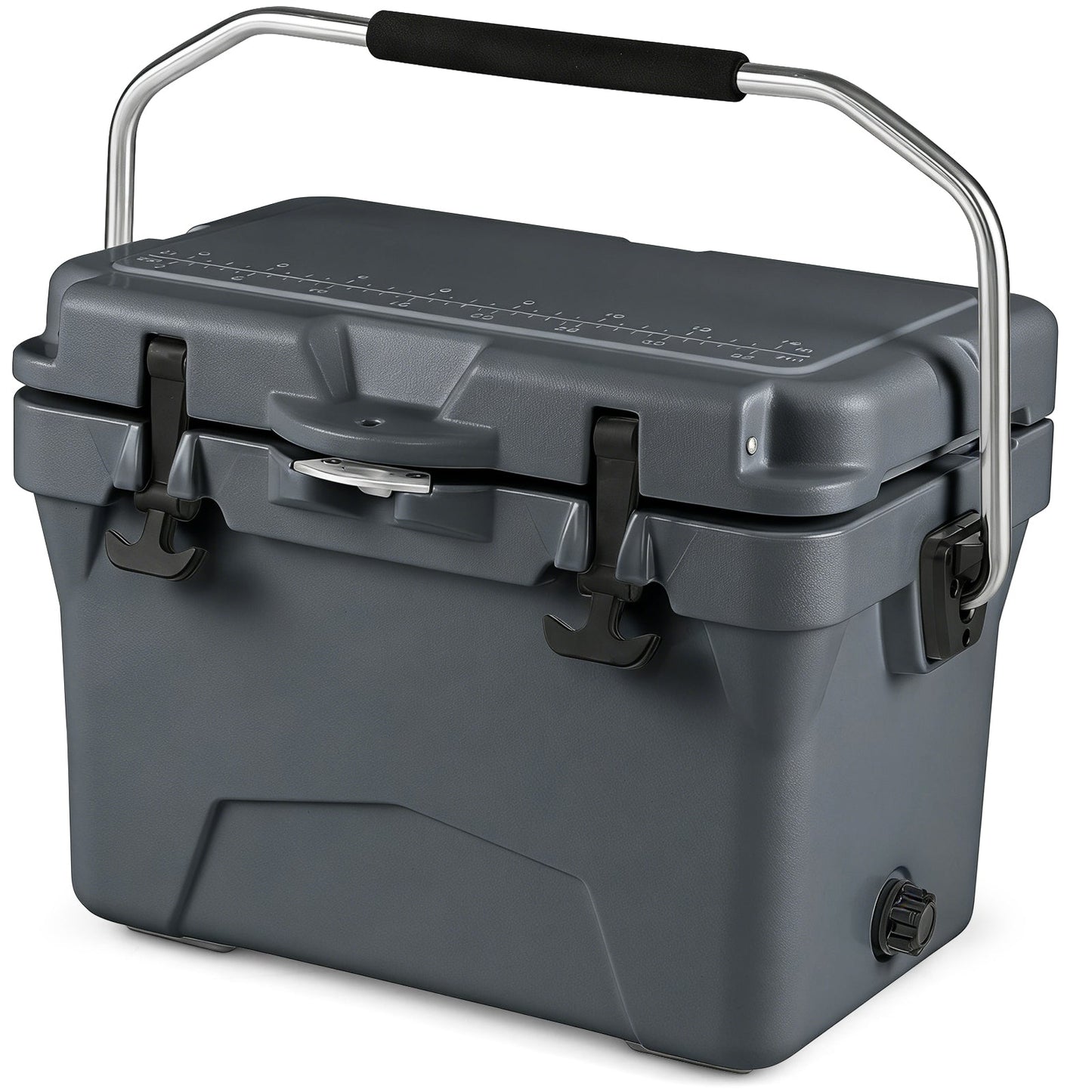 20 Quart Portable Hard Cooler with Built-in Ruler and Bottle