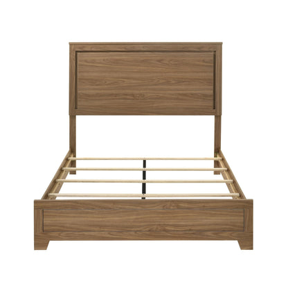 Walnut / Chestnut 3pc Queen Size Bedroom Set with Nightstands