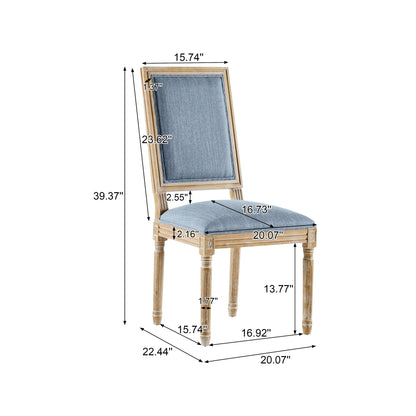French Country Style Dining Chair with Upholstered Seating and Fluted Legs