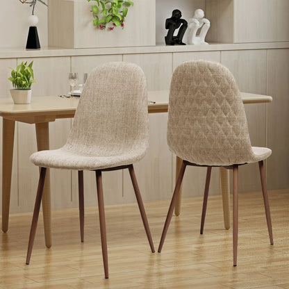 Elegant Dining Chair Set With Fabric Upholstery
