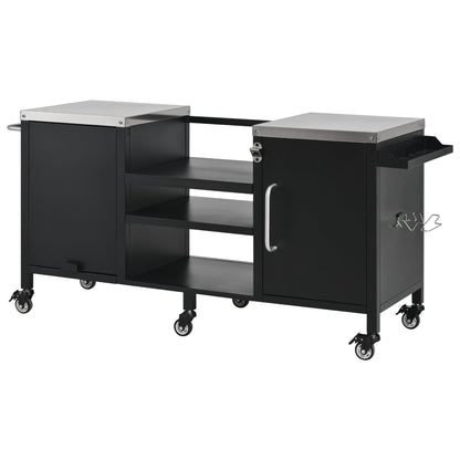 K&K 72.4' Large Grill Table for Big Green Egg