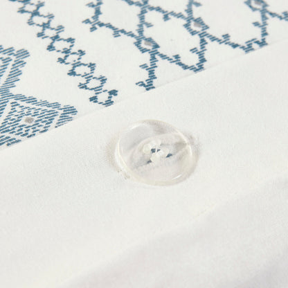 King/Cal King Cotton Printed Duvet Cover Set with Chenille