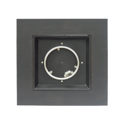 33" Outdoor Iron Square Propane Fire Pit - Brushed Brown