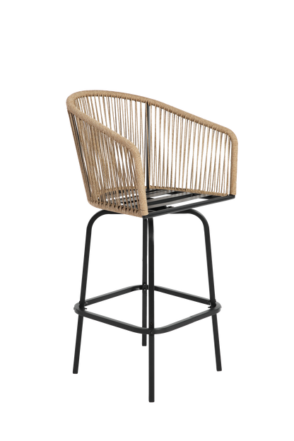 Outdoor Bar Stools Set of 4 with Armrests and Backrest