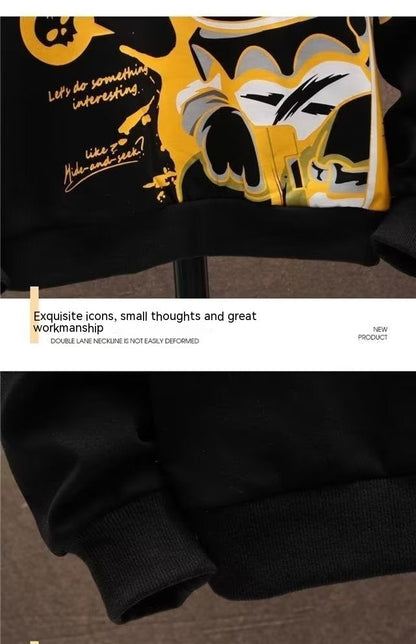Anime Fleece-lined Thickened Hooded Sweatshirt