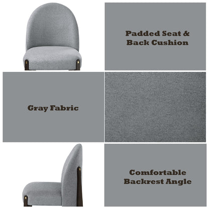 Clayten Gray Fabric and Espresso Finish Dining Chair (Set of 2)