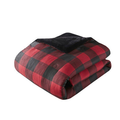 King/Cal King Faux Wool to Faux Fur Down Alternative Comforter Set