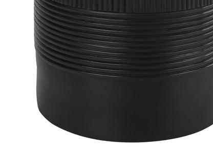 Contemporary Black Resin Table Lamp with Ivory Shade, 24 inches High