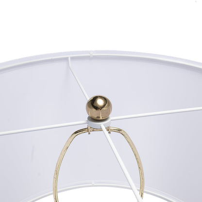 D15x29.5' Gold and White Table Lamp with Round Four Tiered Body