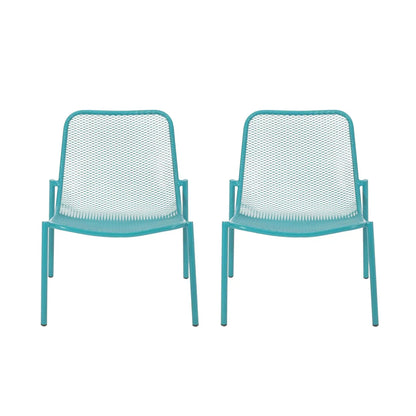 Outdoor Iron Chair With Mesh Design