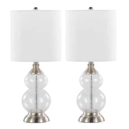 Belle Modern Seeded Glass Table Lamps – Set of 2