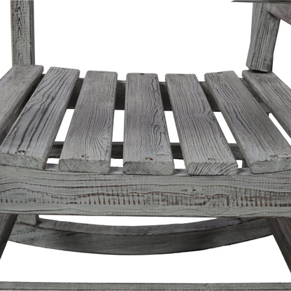 Wooden Oversized Porch Rocker Chair With Wide Seat and Tall Backrest