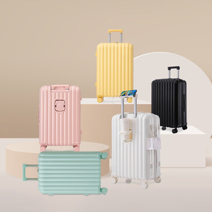 20/24/28 ABS Spinner Wheel Luggage Set with USB Port & Cup Holder