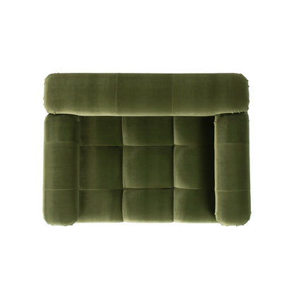 Marcel Upholstered Modern Small to Medium Pet Bed For Dogs and Cats Olive Green Velvet
