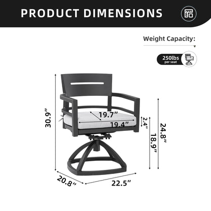 Outdoor Patio Aluminum Swivel Rocker 2PCs with Sunbrella Cushions