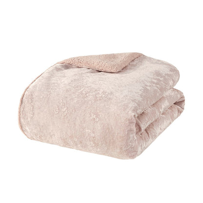Full/Queen Crushed Velvet Sherpa Reversible Comforter Set