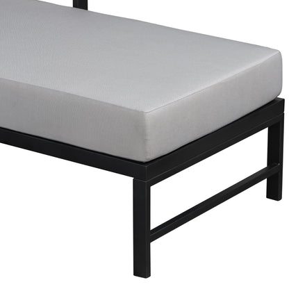 U_style Outdoor L-Shaped Sofa with Iron Frame and Ultra-Thick Cushions