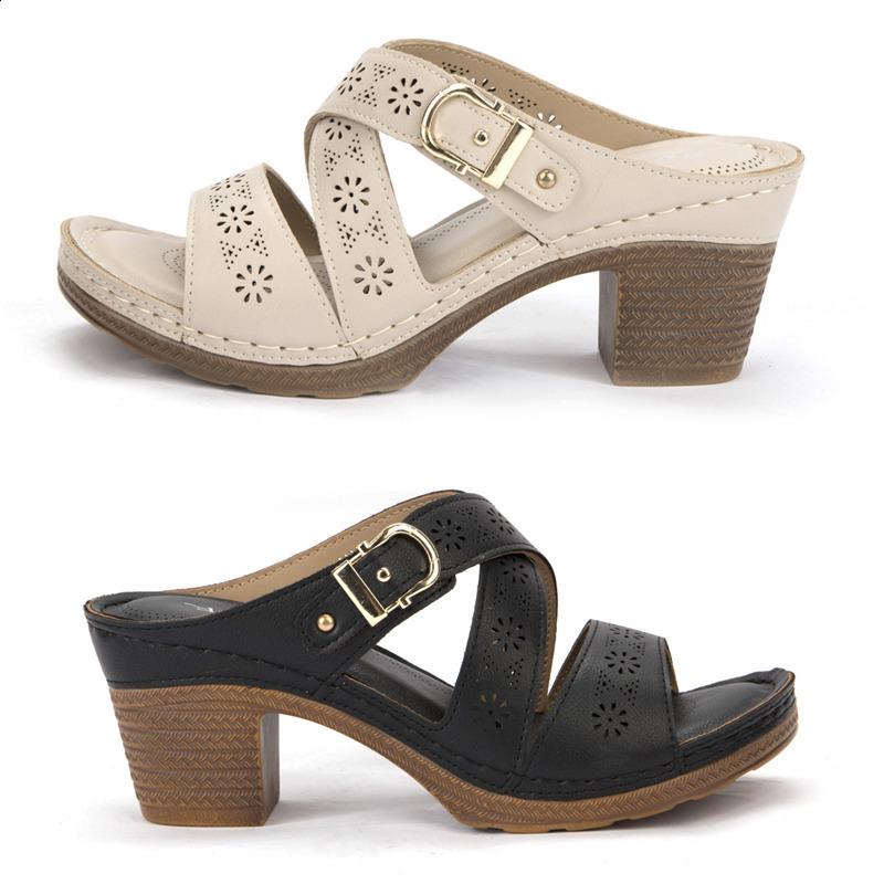 Women's Chunky Heel Sandals - Casual PU Summer 2024
