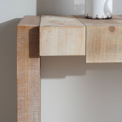 Modern Rustic Console Table - 71" Entryway Table with Sculpted Block Design