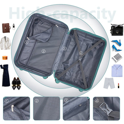 Luggage Sets 6 Piece with Duffel Bags Hardside Expandable Suitcases Misty Blue