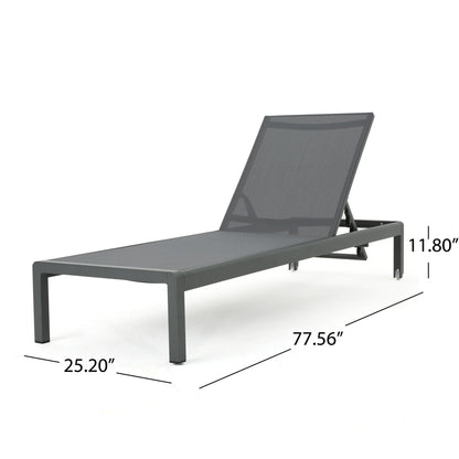 Outdoor Patio Chaise Lounge with 5 Reclining Positions