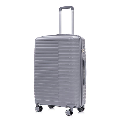 4-Piece PP Spinner Wheel Luggage Set with Cosmetic Case, Light Gray