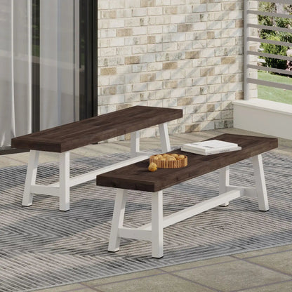 Tranquilizer Outdoor Acacia Wood Bench With Slat Panel Design