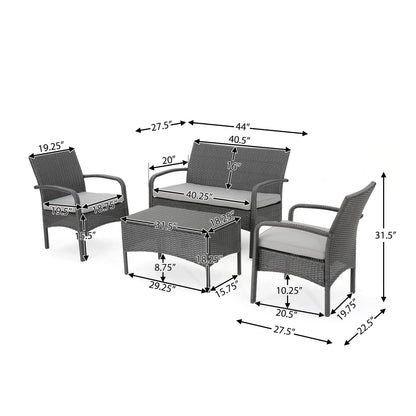 Cordoba KD Wicker 4 Piece Chat Set