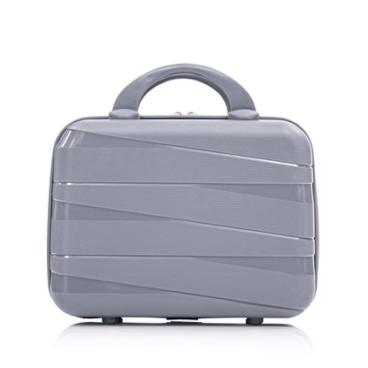 4-Piece PP Spinner Wheel Luggage Set with Cosmetic Case, Light Gray