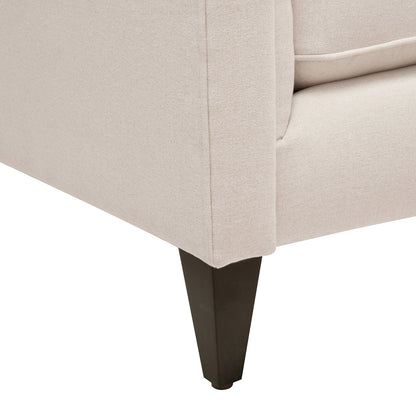 Jack 84' Modern Tuxedo Tufted Sofa, Sky Neutral Beige Polyester