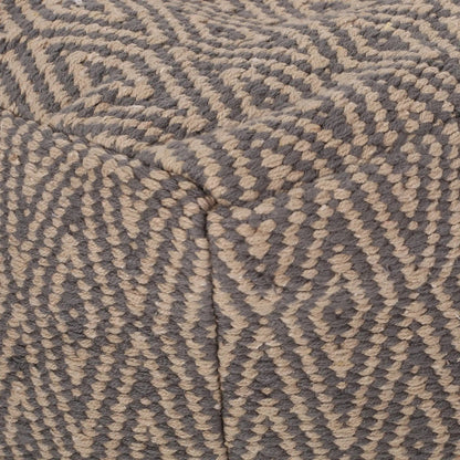 Amuleto Hand Loomed Cotton Pouf - Dark Gray / Brown