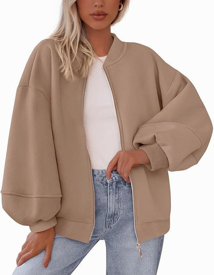 Zip Sweatshirt Jacket Casual Long Sleeve Pilot Coat