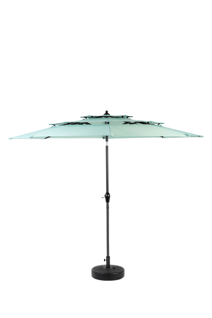 Aluminium 10ft 3 Tier Auto-Tilt Outdoor Patio Umbrella - Light Green