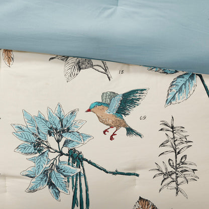 7 Piece Printed Cotton Twill Comforter Set Khaki Cal King