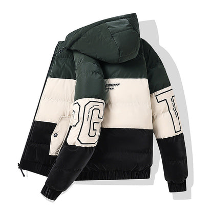 Color-blocking Euro-American Style Reversible Cotton Jacket