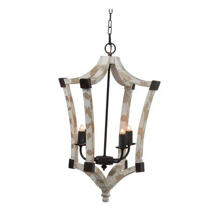 4 Light Chandelier with Adjustable Chain in Cream Finish