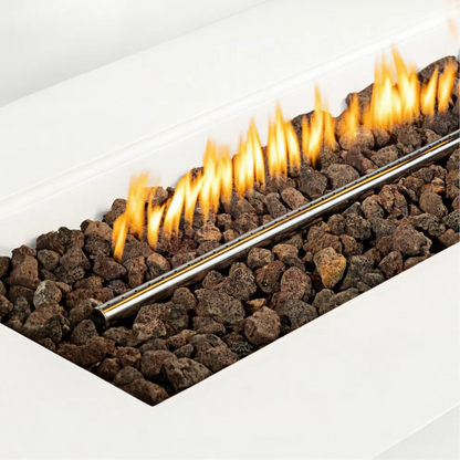 Outdoor Rectangle Propane Fire Pit Table 60inch, White
