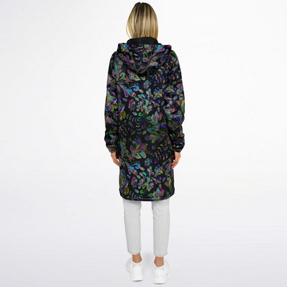 Petal Pop Cuddle Coat | Unisex Minky Sherpa Lined Coat with Hood, Zipper and Pockets | Women and Mens Festival Coat | Mountain Fashion