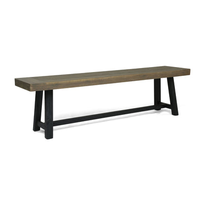 Cloud Outdoor Bench With Acacia Wood Frame and Slat Panel Design