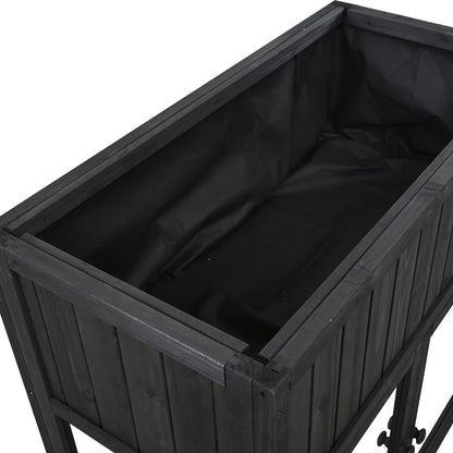 TOPMAX Patio Mini Wood Cold Frame Greenhouse with Wheels