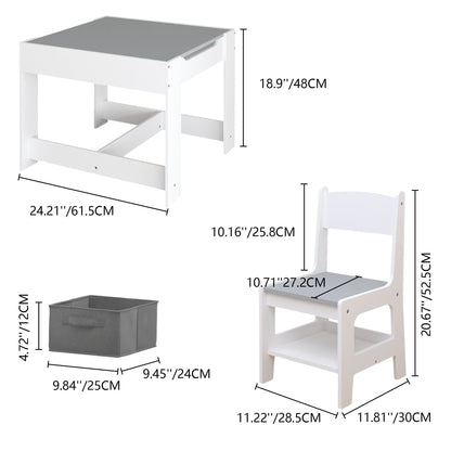 Kids 3-In-1 Activity Table And Chair Set