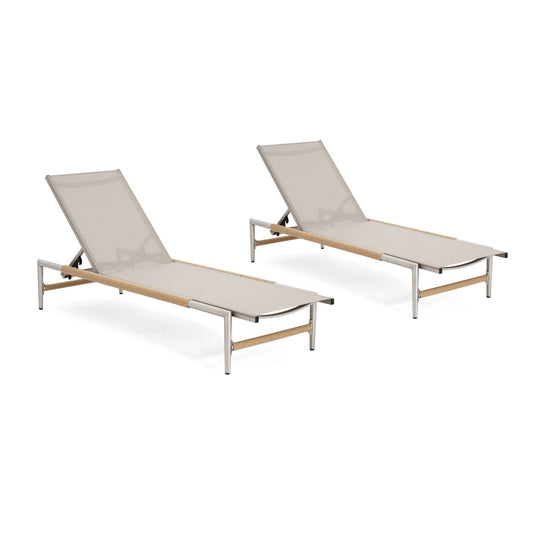 Hargrove Outdoor Patio Aluminum Chaise Lounge Set of 2