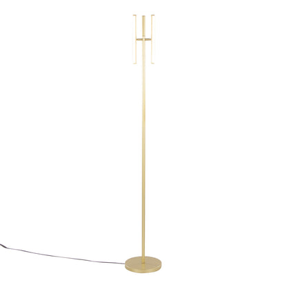 Icicle 65' Modern Swivel Floor Lamp in Gold Metal