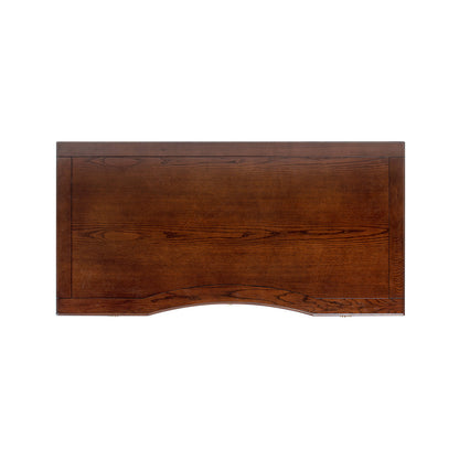 Dauphin Gold Accent 5-Drawer Wood Executive Desk Dark Walnut Ash Wood & Veneer