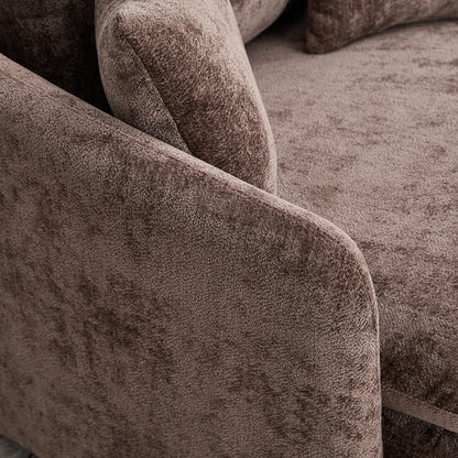 46.1" W Upholstered Oversized Swivel Accent Chair with Ottoman