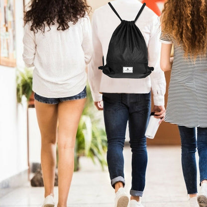 Drawstring Backpack String Bag Foldable Sports Sack with Zipper Pocket