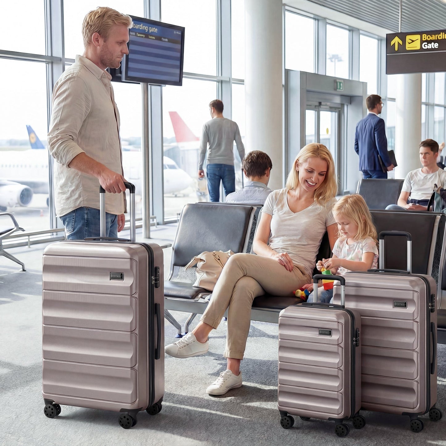 3-Piece Hardside Luggage Set 20/24/28 Inch Lightweight Hardside Suitcases