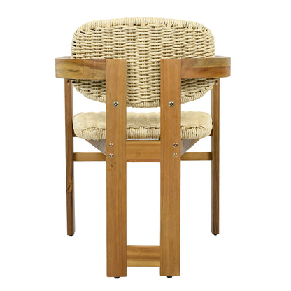 Outdoor Woven Rattan Chair Set Two Accent Chairs